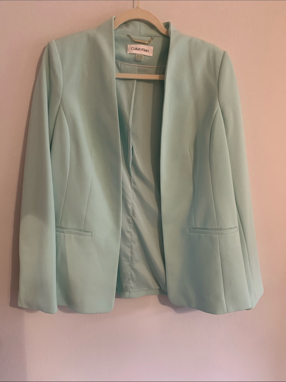 CALVIN KLEIN Mint Open-Front Blazer NWOT